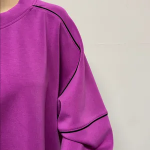 NWOT all in motion Purple Cropped Sweatshirt with Black Piping Accents size XXL thumbnail 4