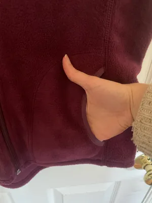 Woolrich Burgundy Fleece Zipper Vest thumbnail 3