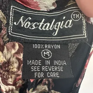 Vtg Nostalgia Maxi Dress Med Whimsical Garden Dark Floral Cottagecore Whimsigoth thumbnail 2