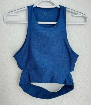 Outdoor Voices Open Back Long Line Sports Bra Crop Top Women’s size XS Blue thumbnail 1