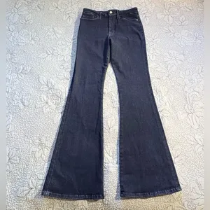 💥FRAME Le One Flare Jeans Dark Indigo Adaptive Stretch Sz 2 Fits 29-34 🧡 thumbnail 3