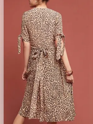 Faithfull Anthropologie Leopard Midi Dress thumbnail 2