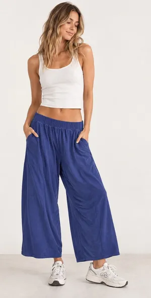🌿 Free People Movement Pull On Wide Leg Cropped Pants Size S 20” Inseam 🌿 thumbnail 1