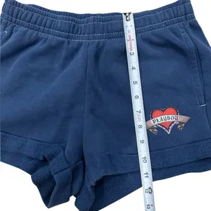 Playboy‎ Y2K Blue Sweatshorts Heart Logo Size Small thumbnail 4