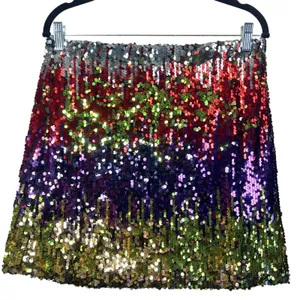 BB Dakota x Steve Madden Harmonia Sequin Mini Skirt Rainbow Multicolor Womens L‎ thumbnail 2