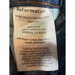 Reformation Wilder High Rise Wide Leg Jeans Women's Sz. 23 (US 00) thumbnail 8