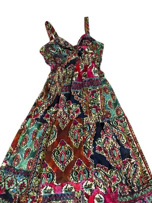 Signature Multicolor Tiered Maxi Dress Flowy Boho Resort Wear Summer Size 12 thumbnail 6