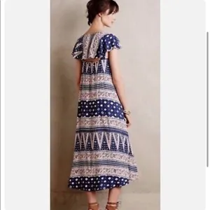 Maeve Patchwork V Neck Open Back Hi‎ Lo Midi Dress Size Extra Small thumbnail 2