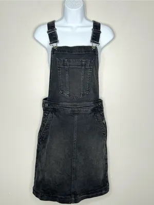 Boden Easy Overall Dress Washed Black Denim Size 4 thumbnail 3