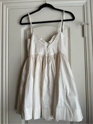 For Love & Lemons x Nuuly Doris Mini Dress Small Sweetheart Corset Flare Ivory M thumbnail 4