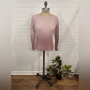 American Eagle Outfitters Ombré Light Pink Cable Knit Sweater thumbnail 6