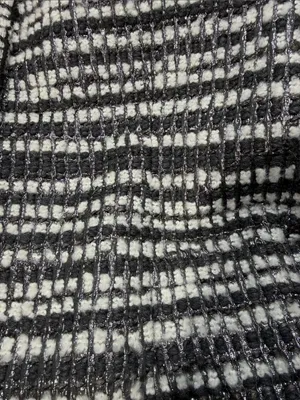 Alice + Olivia Luci Black Gray White Silver Metallic Tweed Jacket Blazer Large thumbnail 11