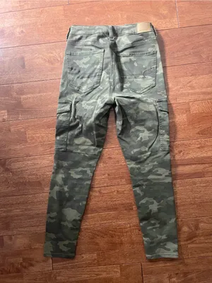 American Eagle Olive Green Super High-Rise Jeggings Crop thumbnail 2