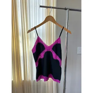 Vintage 90s Mary Green Lace Cami Large Tank Top Y2K Fairy Glam Whimsigoth Pink thumbnail 2