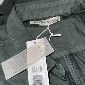 NWT Outerknown Utility Sea Button Front Long Sleeve Jumpsuit Green Medium thumbnail 7