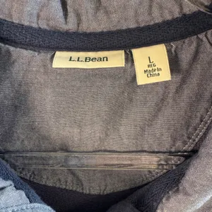 LL Bean Sweatshirt Katahdin Logo Cotton Stripe Henley‎ Pullover Navy Red L Rugby thumbnail 3