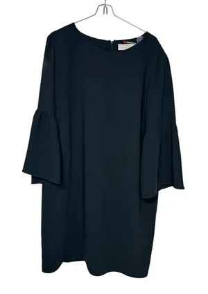 Amanda Uprichard Women Dress Shift Bell Sleeve Round NeckZip Back Black‎ Large thumbnail 1