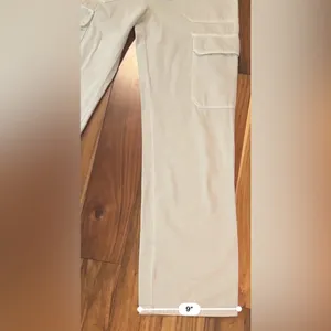 Zara Women's Beige Flat Front Cargo Pants thumbnail 11