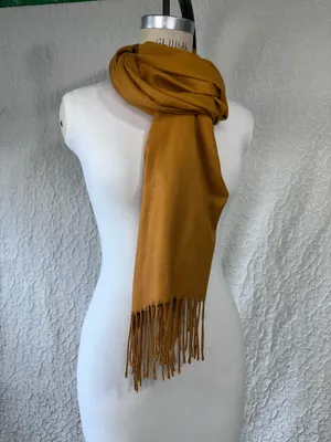 Scarf Extra Large Shawl Cashmere Wrap Scarves Soft Pashmina Dark Brown Gold thumbnail 6