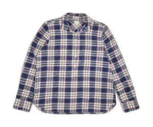 J.Crew Women's Plaid Shirt Homespun Boy Fit Popover Blouse 100% Cotton Size M thumbnail 1