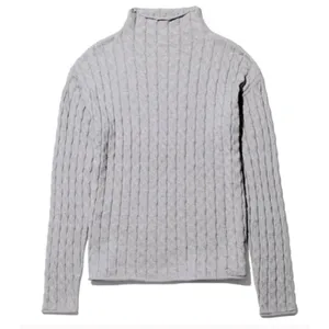KULE The Mirabelle Mock Neck Cable Knit Cotton Sweater‎ Size Medium thumbnail 3