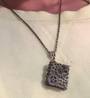 Unique gear medal book necklace, one of the kind thumbnail 10