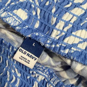 Old Navy Women Blue White Floral Tropical Smocked Tiered Maxi Dress Large thumbnail 7