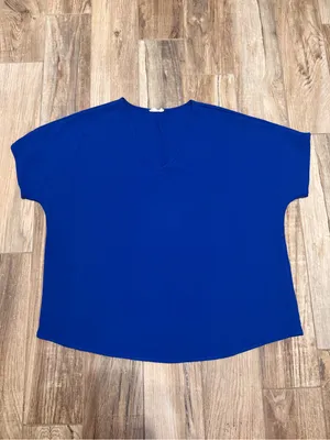 Entro Royal Solid V-Neck Top thumbnail 2