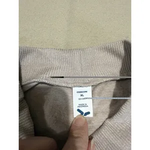 Old Navy CozeCore Long Sleeve Cropped Rib Paneled Active Top‎ Moon Mist Beige XL thumbnail 5