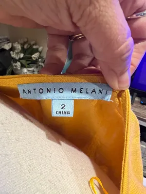 Antonio Melani, 100% linen button-down dress, mustard color, church, office 2 thumbnail 9