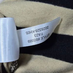 J.Crew Perfect Fit Stripe Long Sleeve‎ T-Shirt Gold Button Shoulder BS569 S thumbnail 6