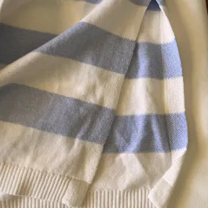 Talbots Women's Sweater - Soft Blue and White thumbnail 4