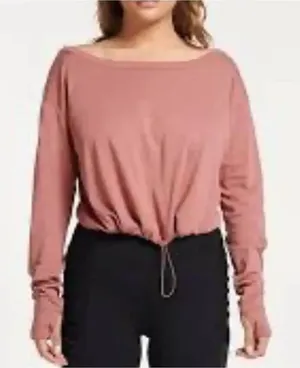 FLX urban commuter cinch hem cropped long sleeve top size small thumbnail 1
