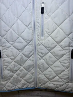 Lands End Vest Women's Size Med 10/12 White Blue Quilted Warm Full Zip Primaloft thumbnail 3