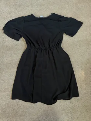 Blue Rain Black Lace Trim Dress – Size Medium thumbnail 3