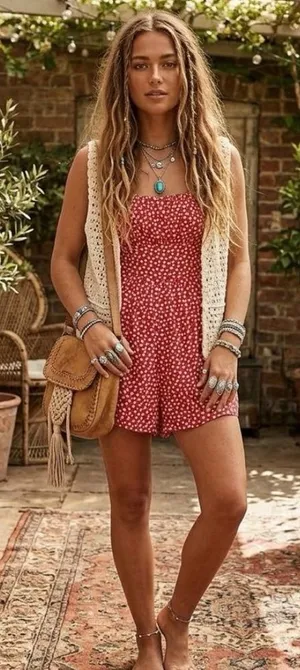 Hollister Floral Print Romper Smocked Open Back With Pockets size small thumbnail 1
