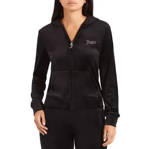 Juicy Couture Black Rhinestone Logo Zip Up Hoodie Jacket Large NWT thumbnail 7