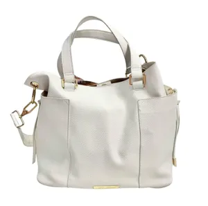 Steve Madden White Faux Leather Large Satchel Shoulder Bag Purse thumbnail 2