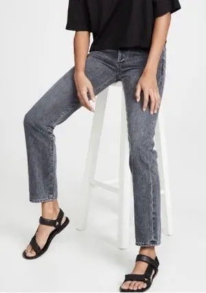 Goldsign‎ Benefit Jeans Size 24 Gray High Rise Straight Rigid Old Money Minimal thumbnail 1