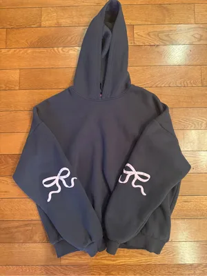 Edikted Bonney Bow Detail Hoodie - Dark Gray (Size Medium) thumbnail 1