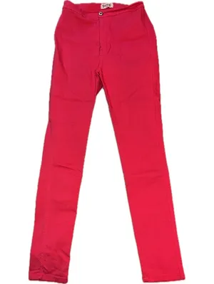 Super Swank" High-Waisted Stretchy Skinny Jeans - Fuchsia Pink (Size L) thumbnail 2