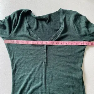 Abercrombie & Fitch Soft A&F Cozy Henley Bodysuit Green Medium thumbnail 5