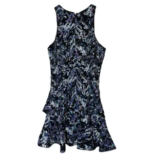 Aidan MATTOX Blue Sequin Beaded Cocktail Dress Size 2 thumbnail 8