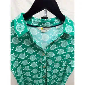 Boden Women's A-Line Green Flora Charm Button Down Shirt Tie Waist Dress Sz 2 thumbnail 4