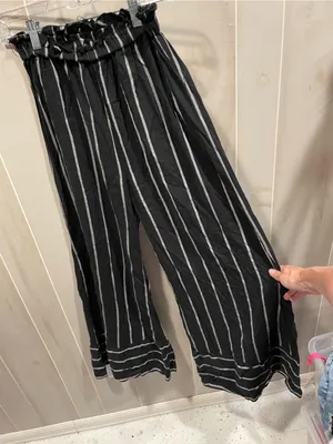 Cute Billabong striped wide bell leg pull in beach pants pool surf casual thumbnail 7