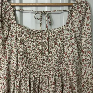 Bohme Ivory Smocked Floral Print Mini Dress Women Small Romantic Prairiecore thumbnail 5