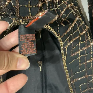 Raga Black Beaded Midnight Kiss Open Back Romper Sz M thumbnail 7