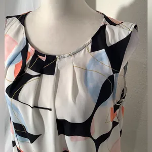 Worthington Women’s Round Neck With Pleats, Sleeveless Blouse. NWOT Size… thumbnail 2