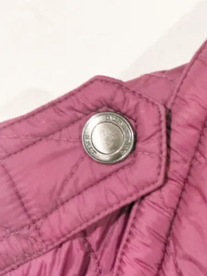 Burberry Brit Puffer Jacket Magenta Quilted Argyle Diamond Nova Check Medium thumbnail 4