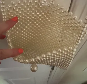Cream Pearl Clutch Bag White thumbnail 2